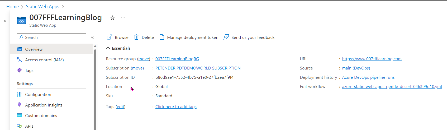 Create SWA Resource