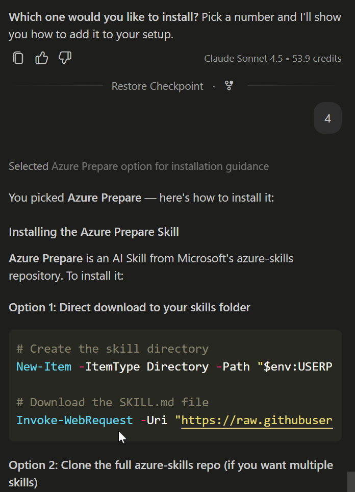 Agent / Skill install options