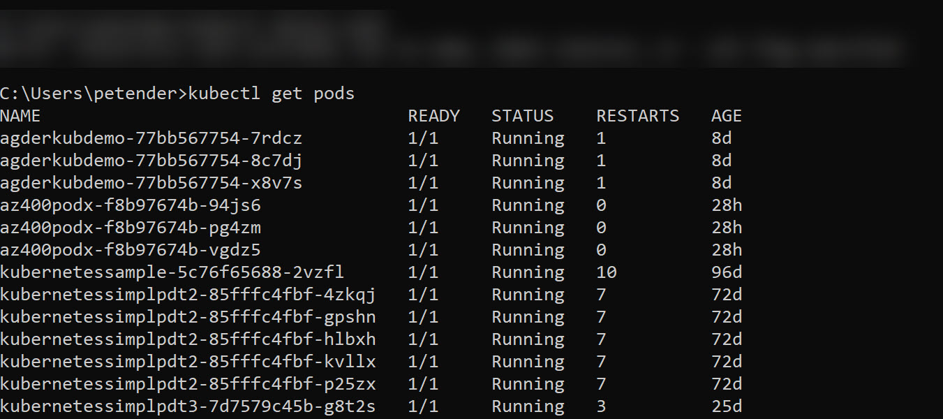 kubectl get pods
