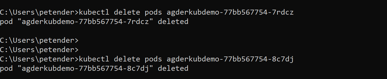 kubectl delete pods