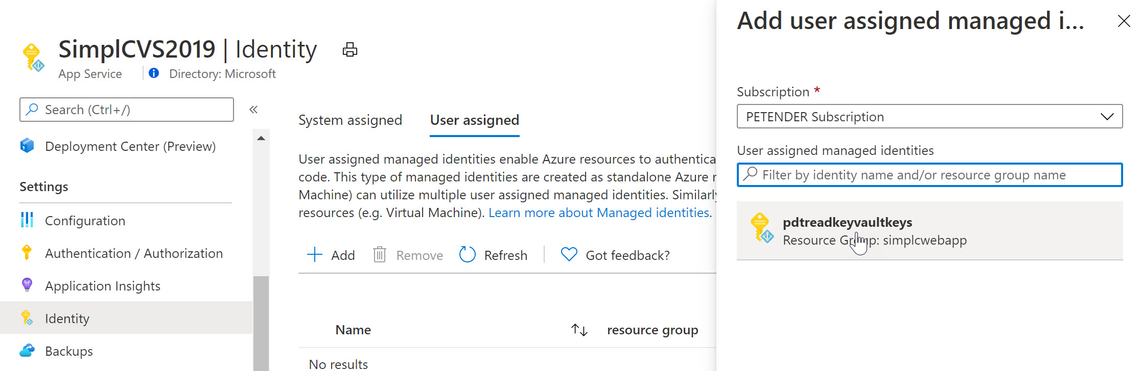 User Assigned