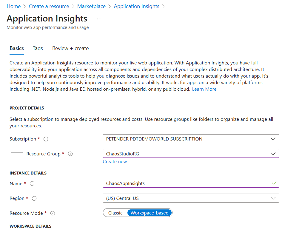 Chaos App Insights