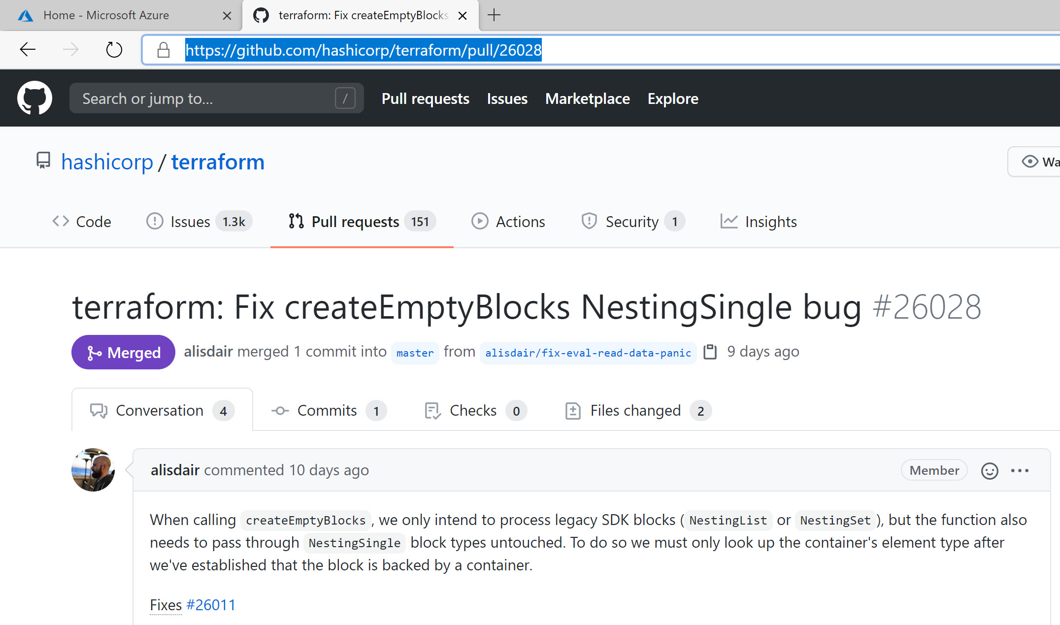 Terraform version