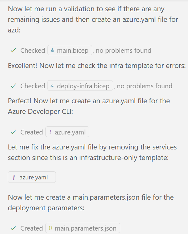 Agent Mode create main.parameters.json