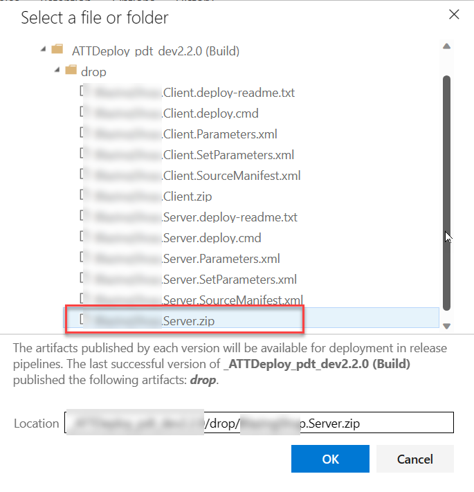 Select ZIP package